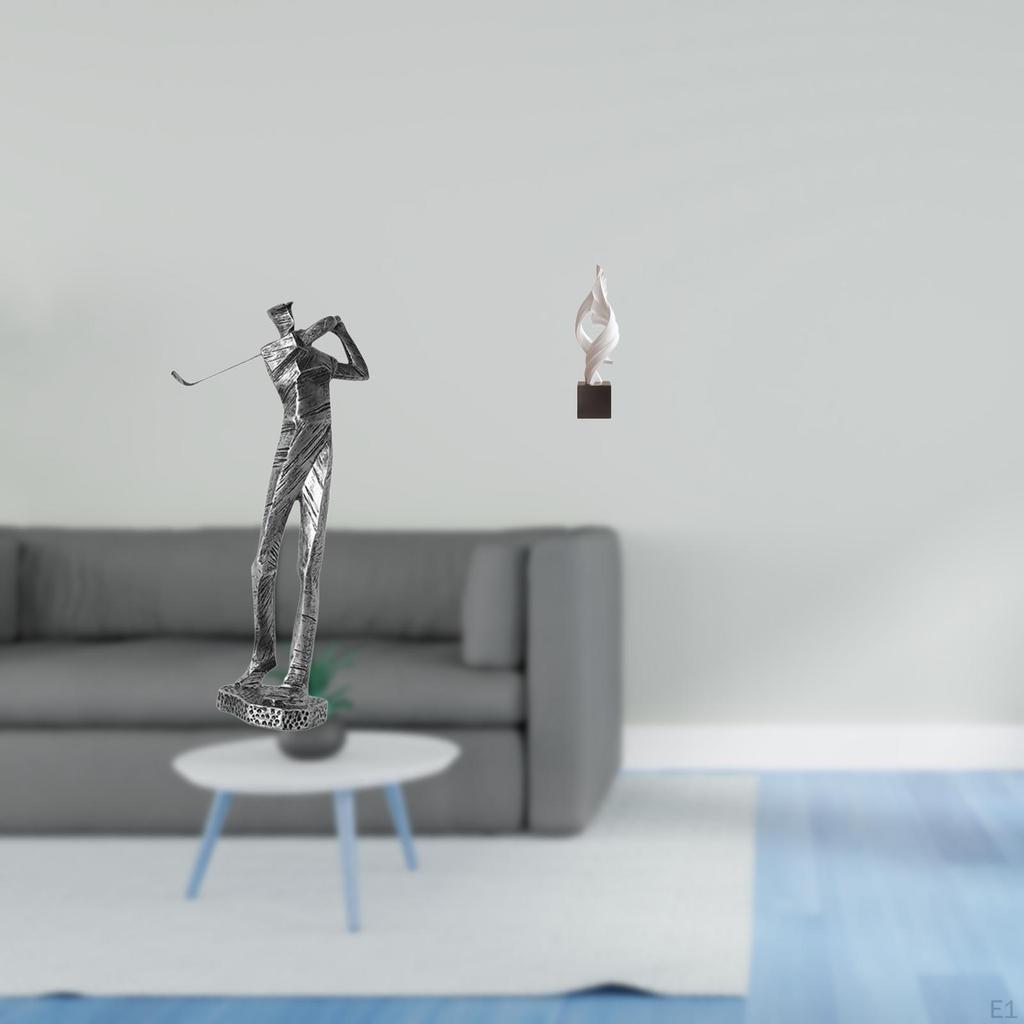 Golfing Resin Figurine Modern Golfer Sculpture Abstract Art Statue Decorative Souvenir Desktop