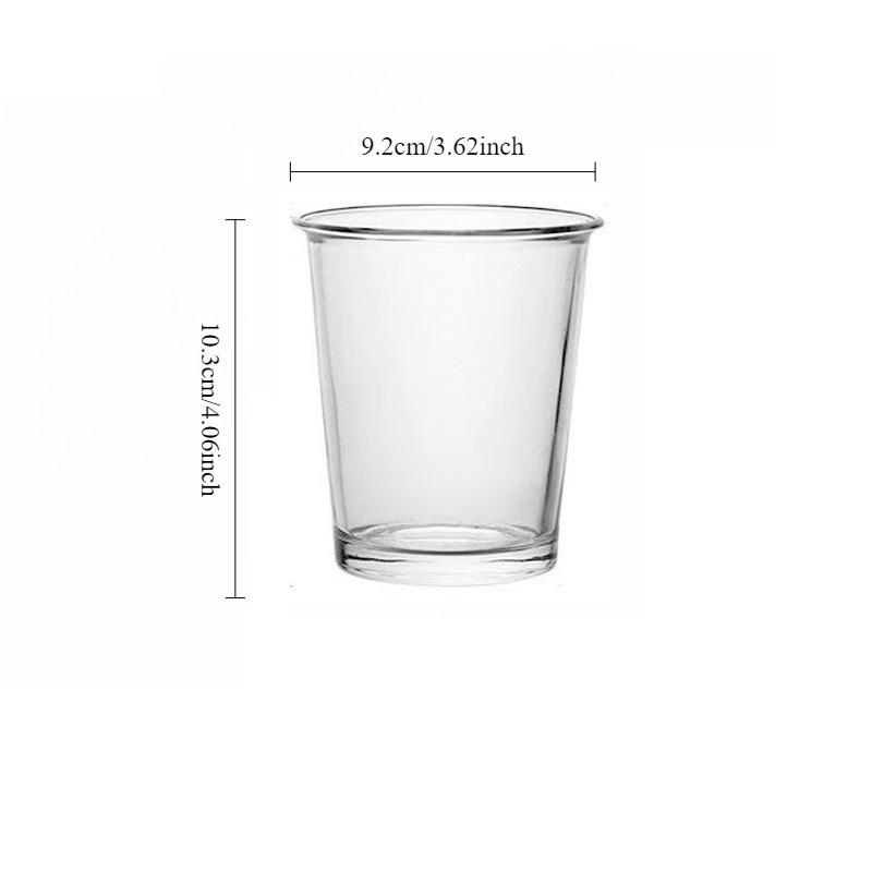 

360ml/365ml Simple Breakfast Milk Cup Vintage Coffee Glass Reverse Mouthed Glass Cup Transparent Beverage Shop Latte Coffee Mug 1pcs