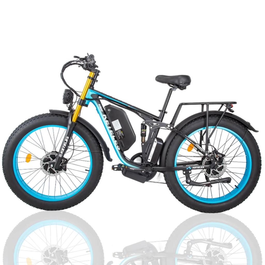 Keteles K800 Pro Electric Bike, 2×1000W Dual Motor, 48V 23Ah Battery, 26*4.0'' Fat Tires, Hydraulic disc brake, Color Display