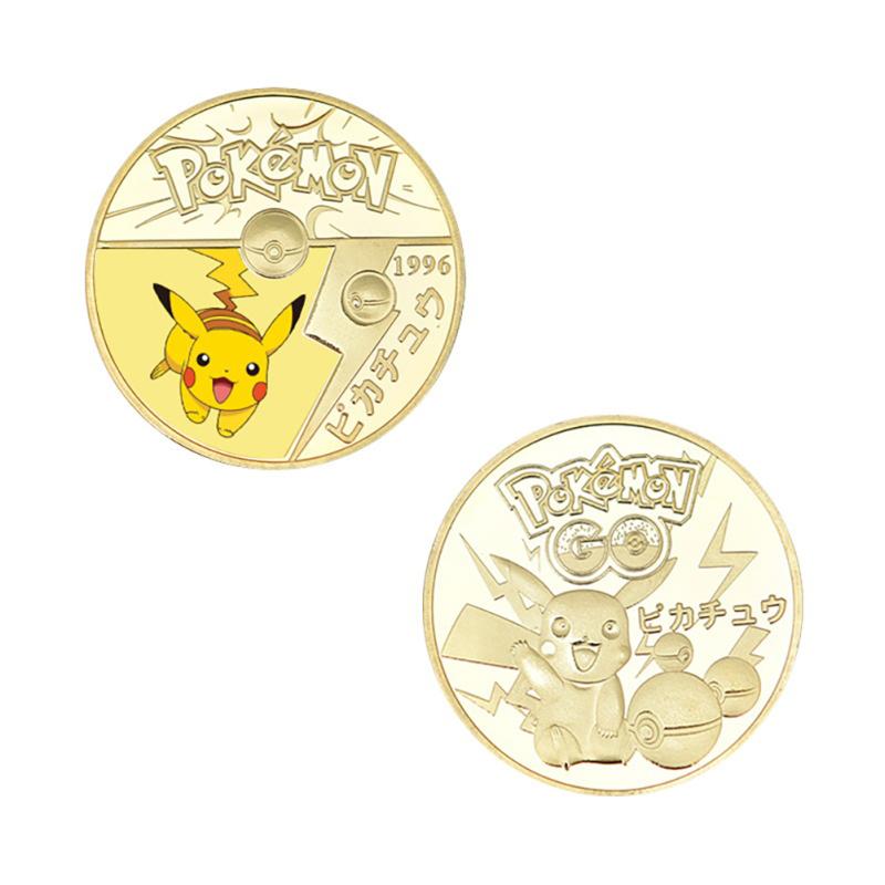Pokemon Pikachu Commemorative Coin With Gift Box Cartoon Anime Commemorative Badge For Fans