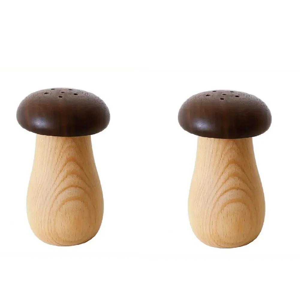 Creative Wooden Toothpick Holder Household Toothpick Box Walnut Double Cute Mushroom Practical Toothpick Jar Toothpick Dispenser