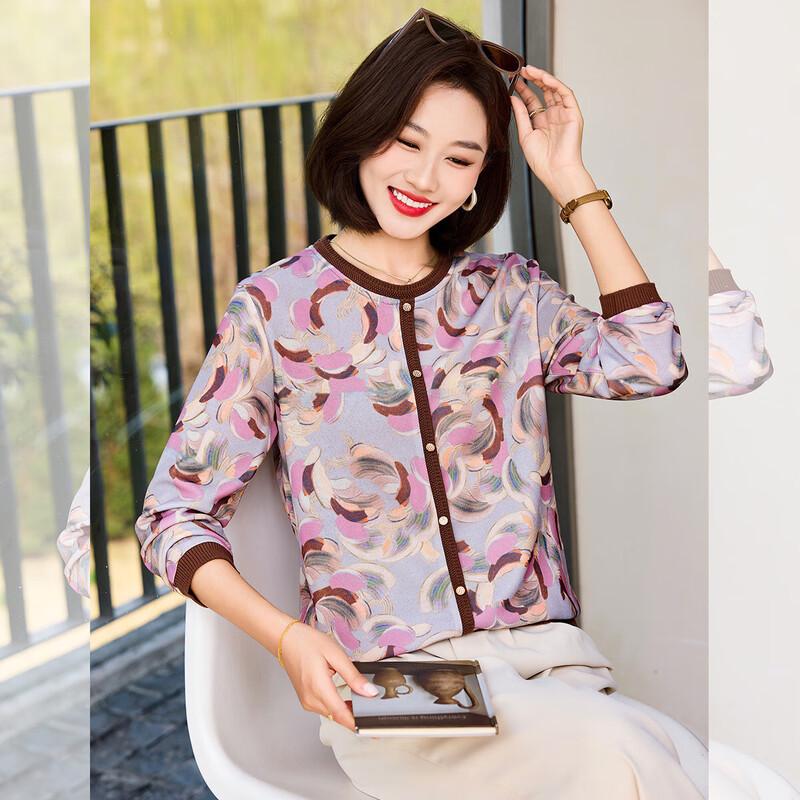 

Женская элегантная футболка с цветочным принтом 4XL