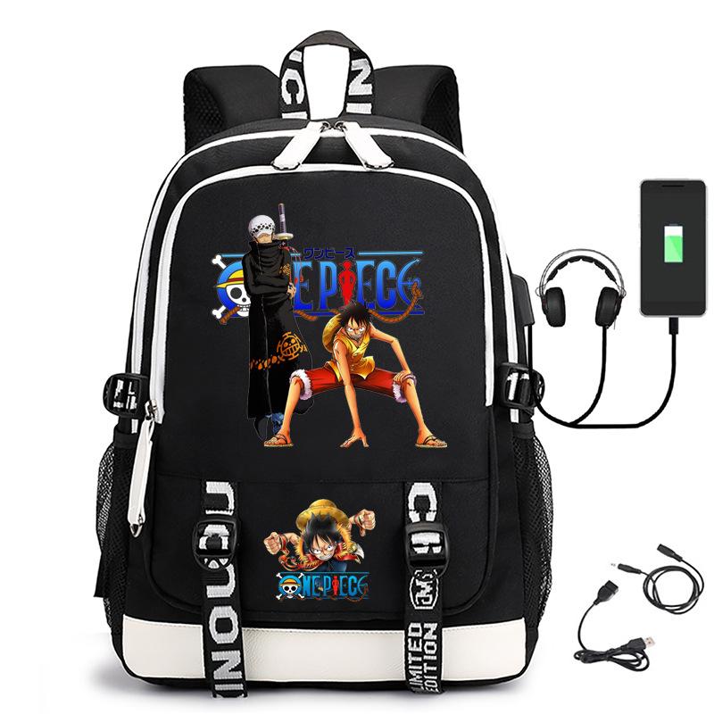 Hot-selling ONE PIECE Luffy backpack usb charging large capacity bag