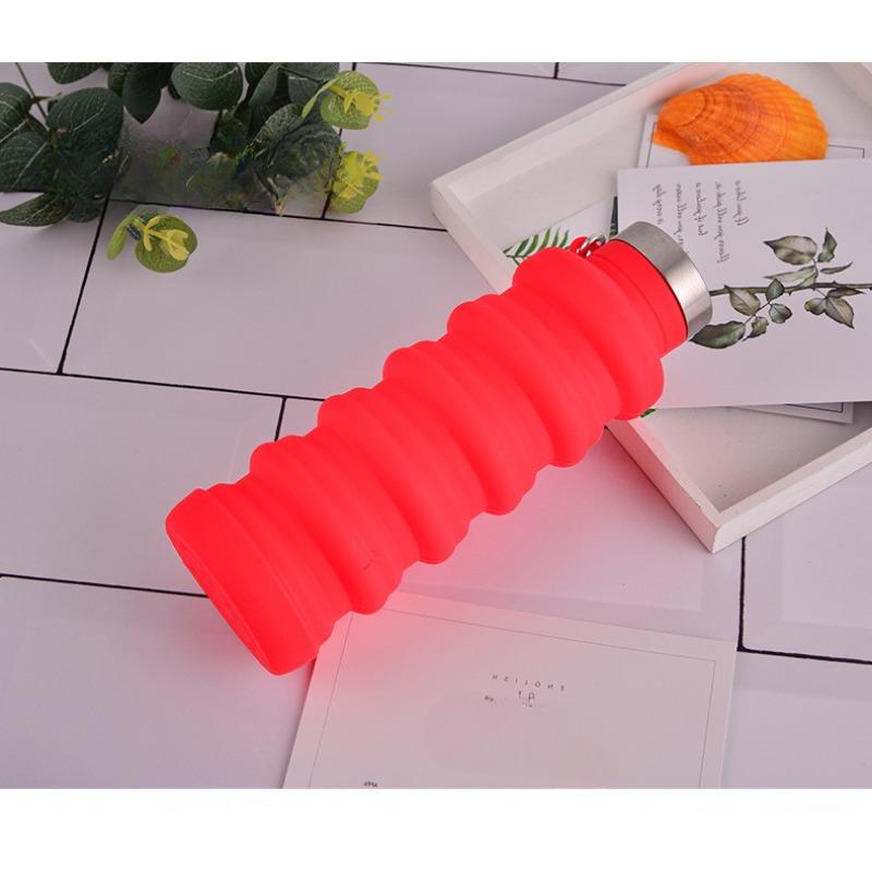 

Силиконовая чашка, выдвижная складная чашка, спорт на открытом воздухе, путешествия, портативный чайник, портативная чашка для воды с карабином, новый стиль 500ml