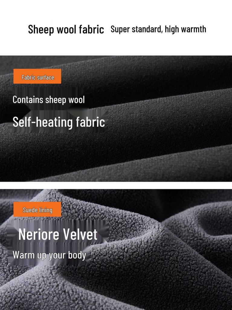Men's 2025 Winter Black Fleece-Lined Half-Zip Stand Collar Sweatshirt