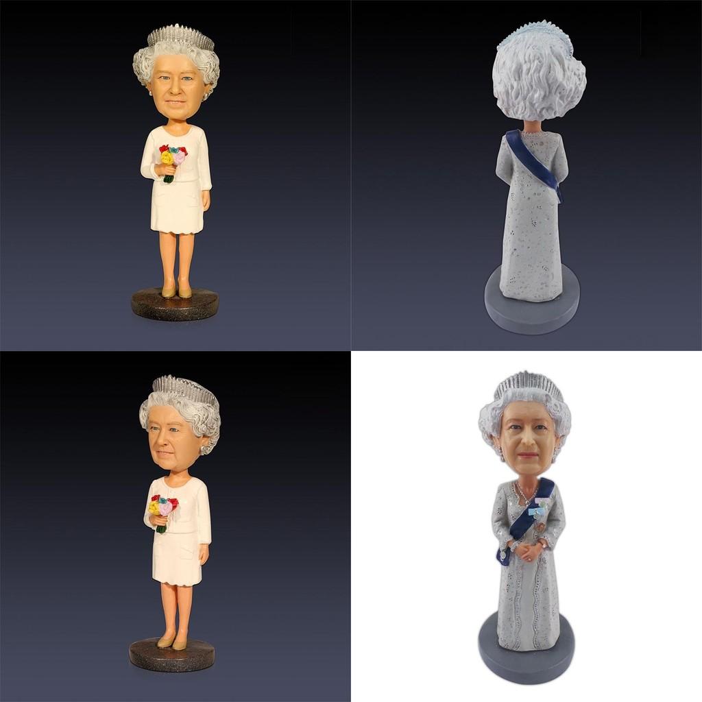 Figurine d'Action Résine Naturelle Jubilé de Platine de la Reine Emballage Carton Peint à la Main Décoration de Bureau