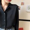 Frühling und Sommer neu Retro Hongkong Geschmack Koreanische Version des professionellen Anzugkragens Revers Kurzarmhemd Damen dünne Damenbluse