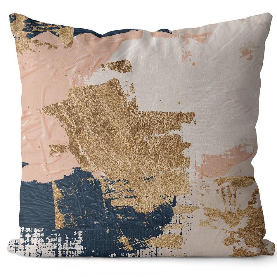 Pink Abstract Oil Painting Pillow Case White Thread Print Pillow Summer Home Sofa Cushion Cover