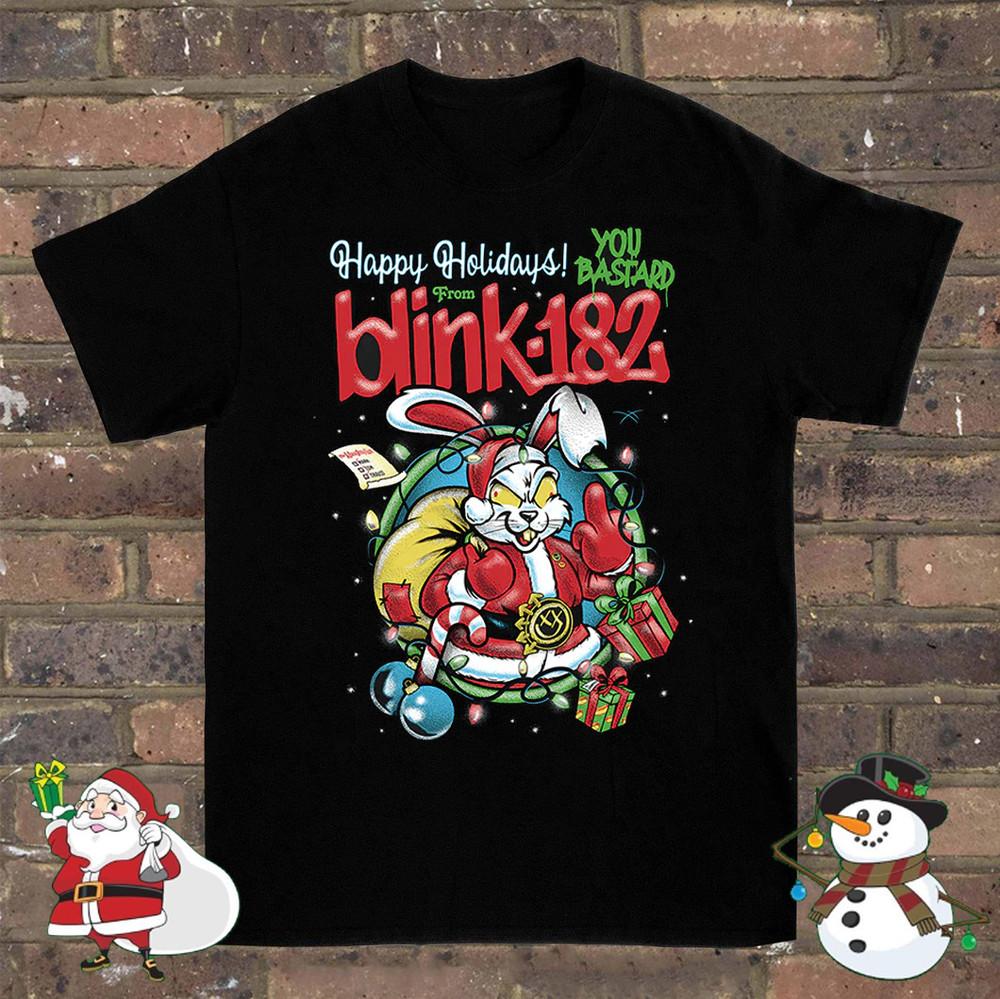 HAPPY HOLIDAYS Blink-182 Christmas T-shirt For men Women All Sizes VN2494 Unisex T-Shirt L
