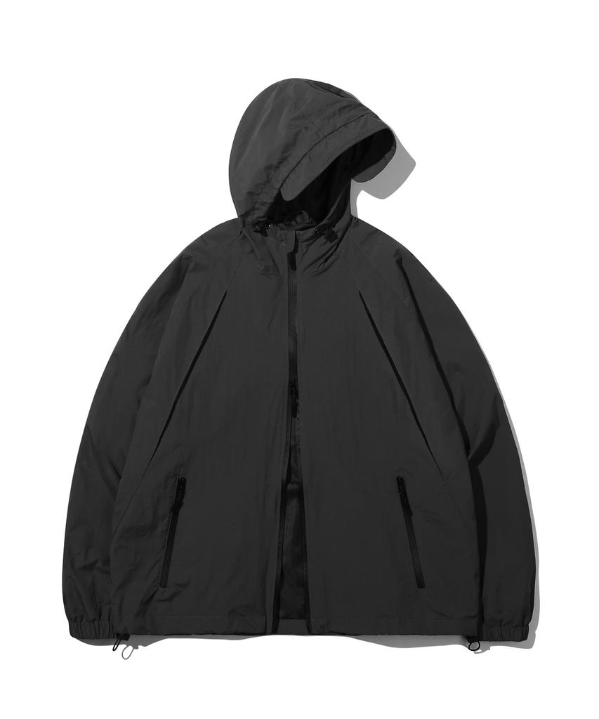 Trillion Division Nylon Hooded Zip-Up Windbreaker Jacket_4Color