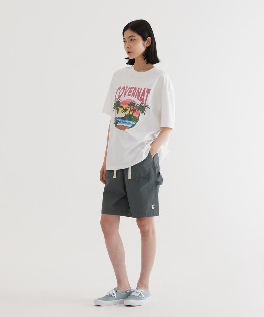 COVERNAT Tropical Graphic T-Shirt White