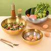 1pc Stainless Steel Salad Bowl, Noodles Rice Soup Bowl  Kneading, Beating Eggs Bowl, Serving Veggies Fruits