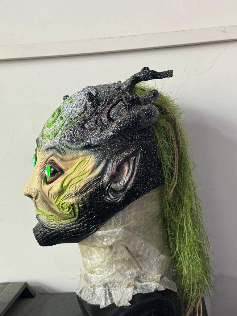 Halloween Green Forest Elf Latex Mask - Old Man Design