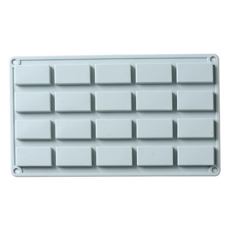 DL 20 Grids Rectangular Silicone Cake Mold Jelly Pudding Chocolate Block Mould