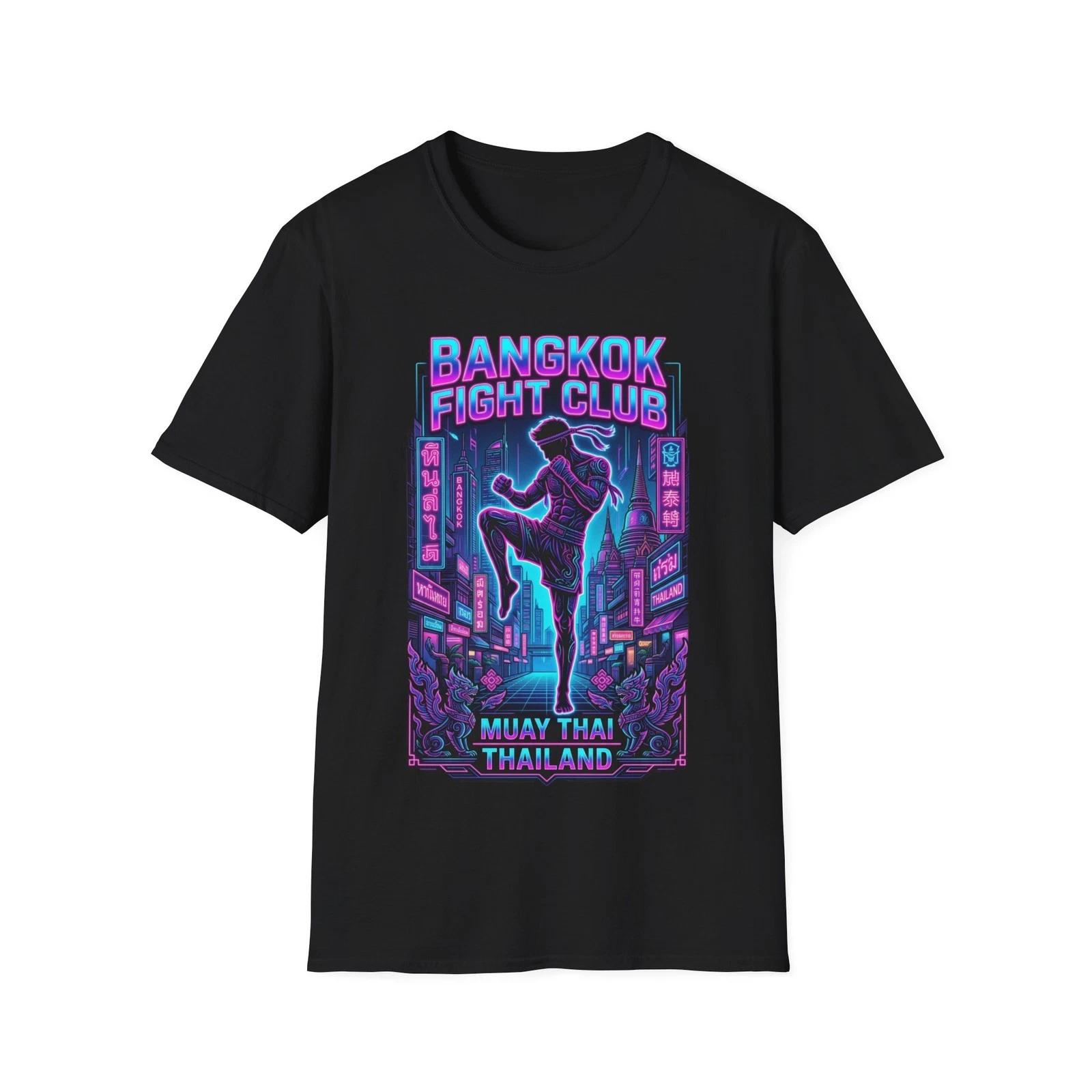 Muay Thai Shirt Bangkok Fight Club Thailand Cyberpunk Techwear Streetwear Tee 4XL