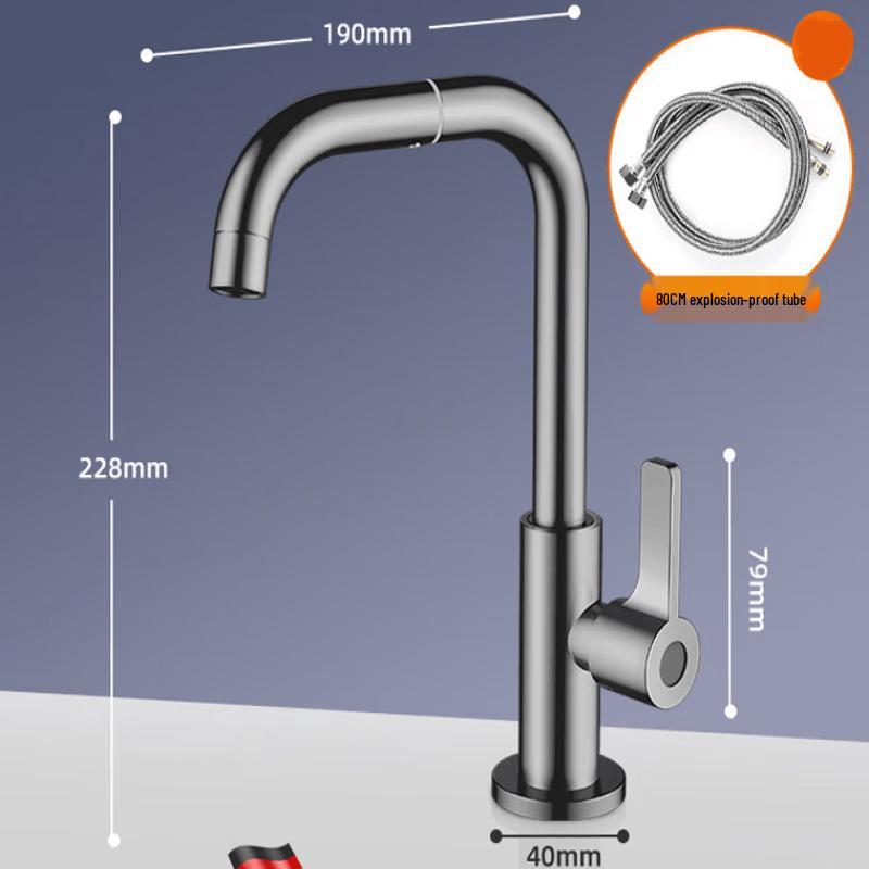 TLXT Stainless Steel Single Cold Basin Faucet