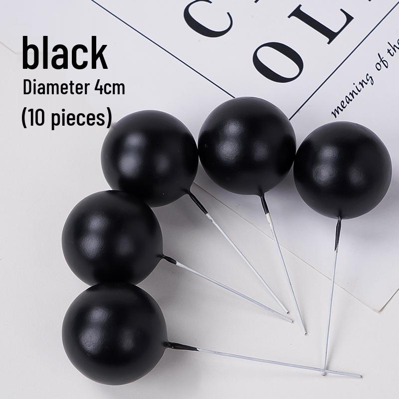 100pcs Cake Toppers: Gold, Silver, and Colorful Balls for Birthday Party Decorations