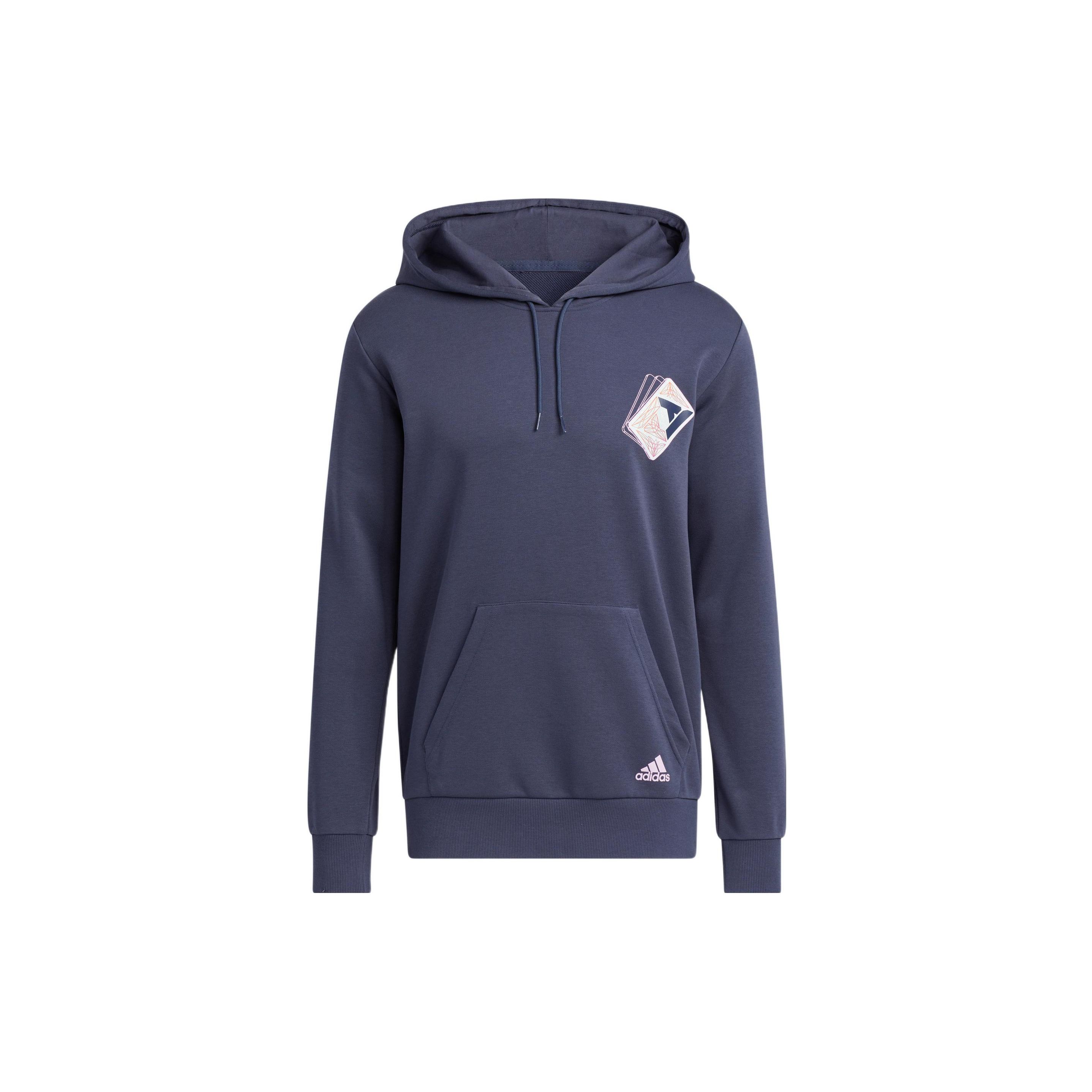 adidas Men s Trae 2 Doubt H Basketball Hoodie Navy Blue HG4437 S