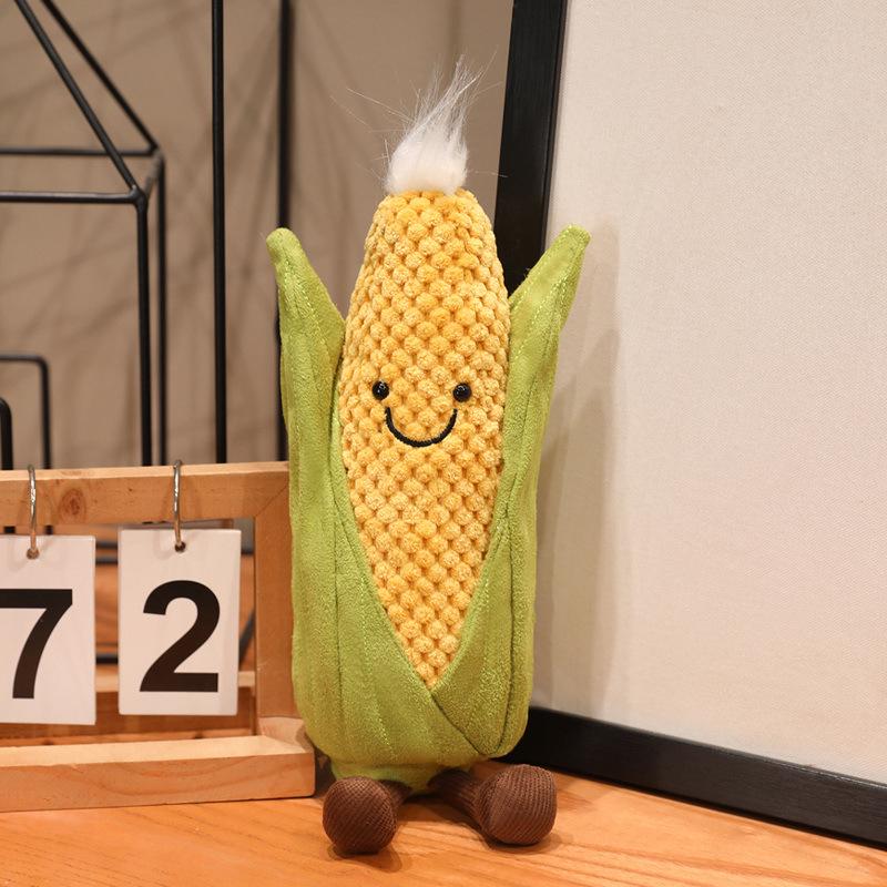 Interactive Small Dog Chew Toy - Corn, Carrot, Asparagus Plush for Teething & Learning