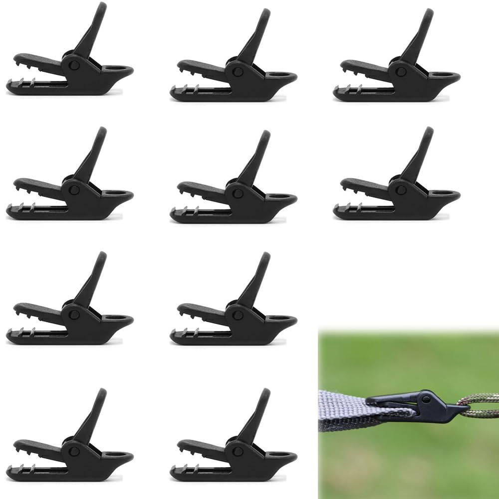 HLNWPJYCX Tent Clip One-Touch Strong Clip 10pcs Black