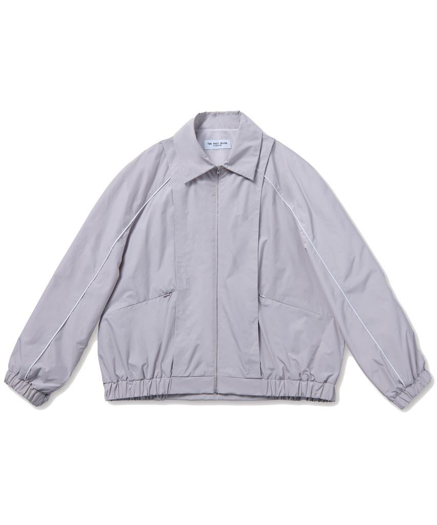 Ten Past Seven Contrast Piping Blouson Jacket - Light Beige