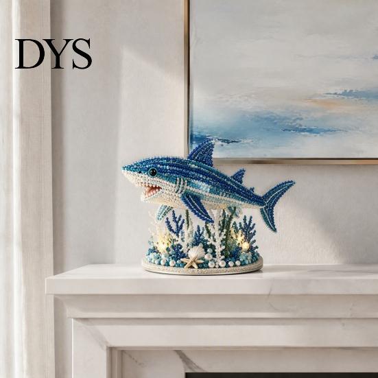 Handgemachte Geschenkideen für Freunde Perlen-Meeresbewohner DIY-Set, 3D-Krake-Hai-Bastelprojekt Meeresbewohner Perlenkunst Projekt für Erwachsene, Küsten-Wohnkultur
