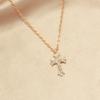 Rhinestone Cross Necklace European and American Diamond Pendant Jewelry Women's High-end Retro Autumn and Winter Sweater Chain