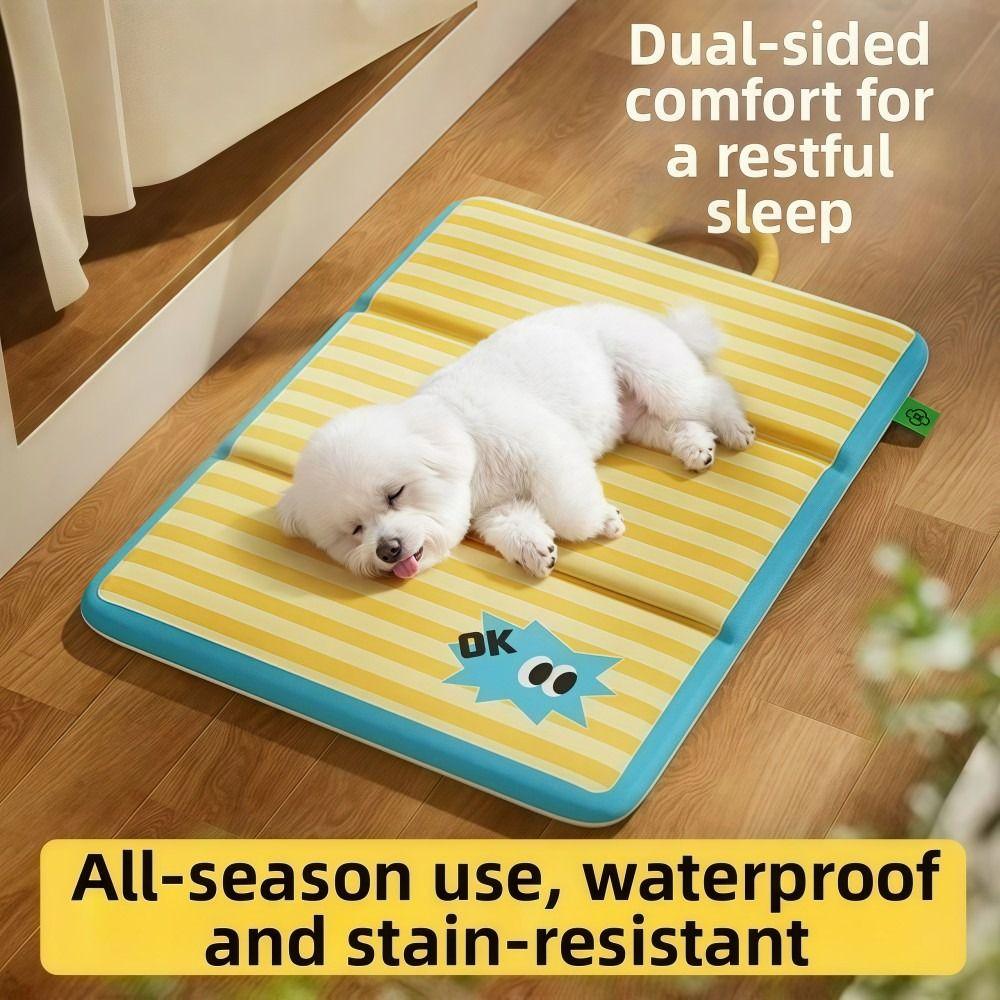 Four Seasons Summer Pet Cooling Mat Foldable Waterproof Cat Dog Sleeping Pad Double-sided Wear-resistant Pet Cushions Bed