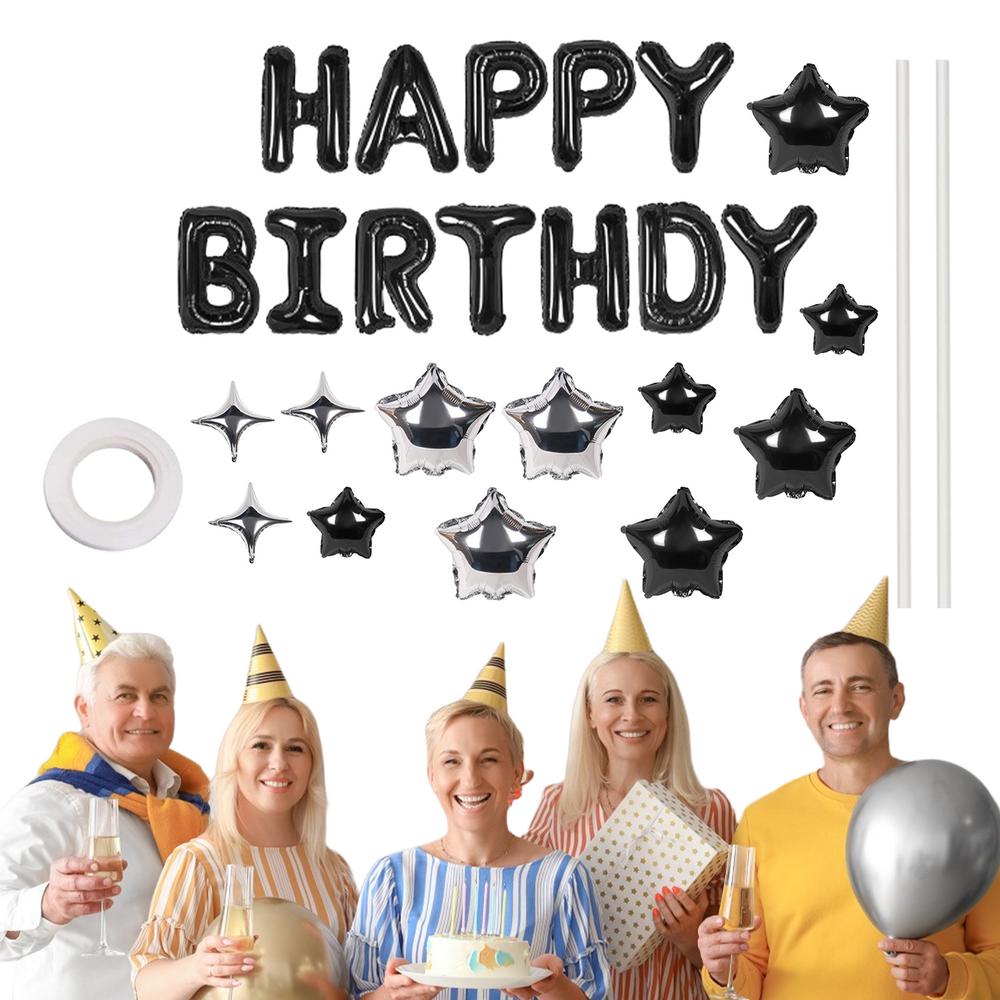 Happy Birthday Balloons Stars Foil Letters Happy Birthday Balloon Foil Letters Party Supplies Inflatable Home Decor For Kids Men