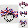 British Union Jack Bow Tie Headband Hairband For Platinum Jubilee Celebrations Unisex