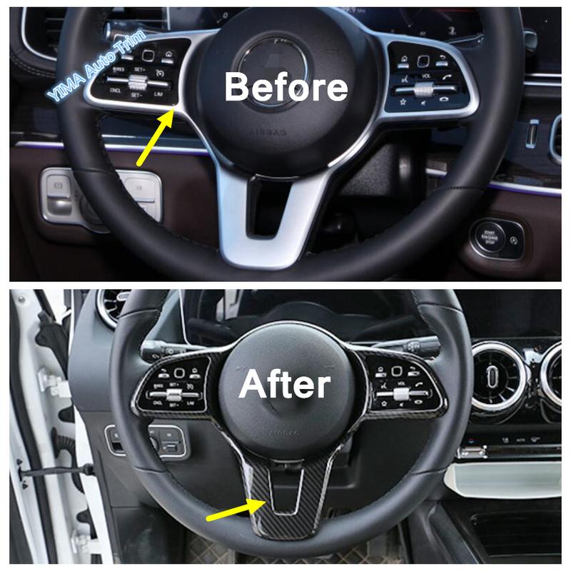 Car Glass Lift / AC Vent Outlet / Steering Wheel Decor Cover Trim ABS Accessories For Mercedes-Benz GLE GLS Gle320 450