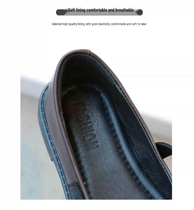 Girls' Black Leather Princess Shoes - British Style Autumn Collection