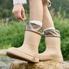 Women's Fashionable High End Anti Slip Waterproof Mid Tube Drawstring Rain Shoes