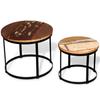 2 Piece Coffee Table Set Solid Reclaimed Wood Round 40 Cm   50 Cm