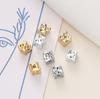10Pcs/Lot 14/18K Gold Color Plated Brass Square Block Shape Spacer Beads For DIY Bracelet Jewelry Making Accessories
