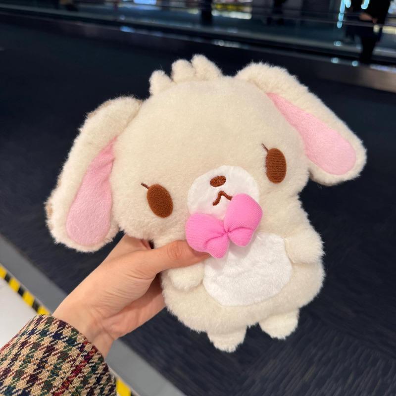 Cute Double Sided Plush Bunny Crossbody Bag Large Capacity Cartoon Shoulder Bag Storage Pouch
