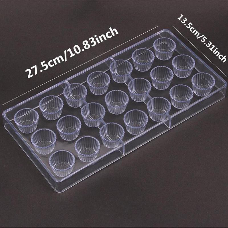 

21Grids Cupcake Shape Striped Barrel Shape Plastic Chocolate Mold Handmade DIY Kitchen Baking Utensils Pastry Molds TMZ