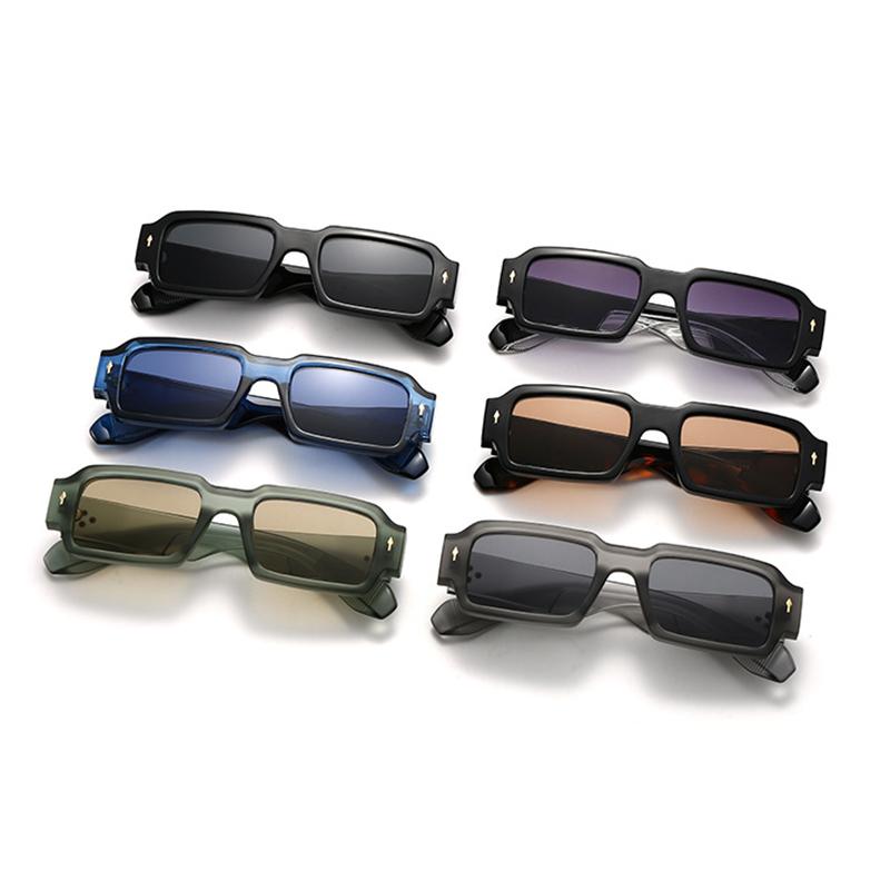 Punk Luxury Designer Square Classic Rivet Sunglasses ladies For Men Trendy Sun Glasses Vintage Popular Shades UV400