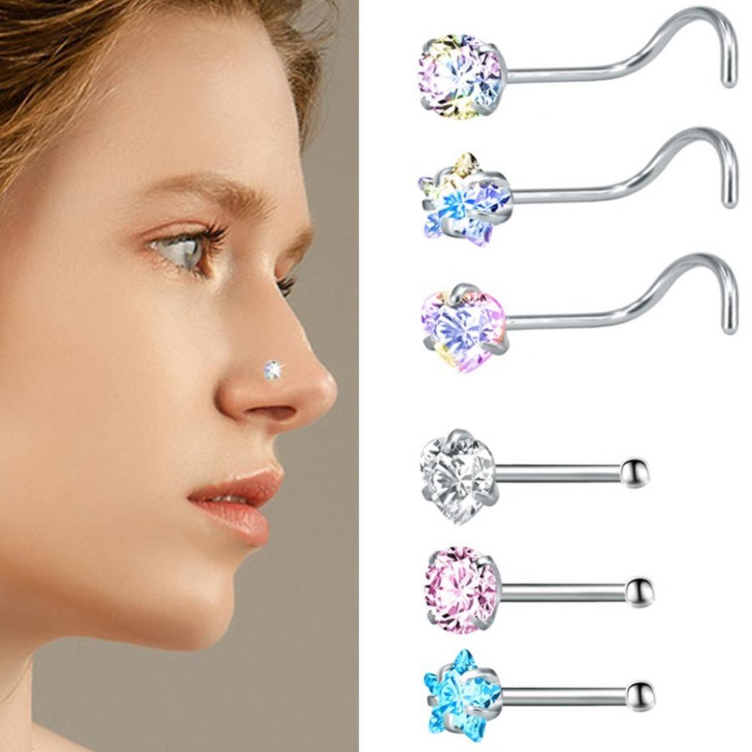 

Набор из 3х сережек для пирсинга носа