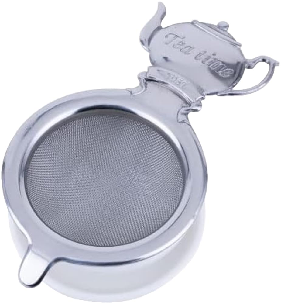 Tea Time Tea Strainer Set, Mirror, 018244, with Saucer, W73mm