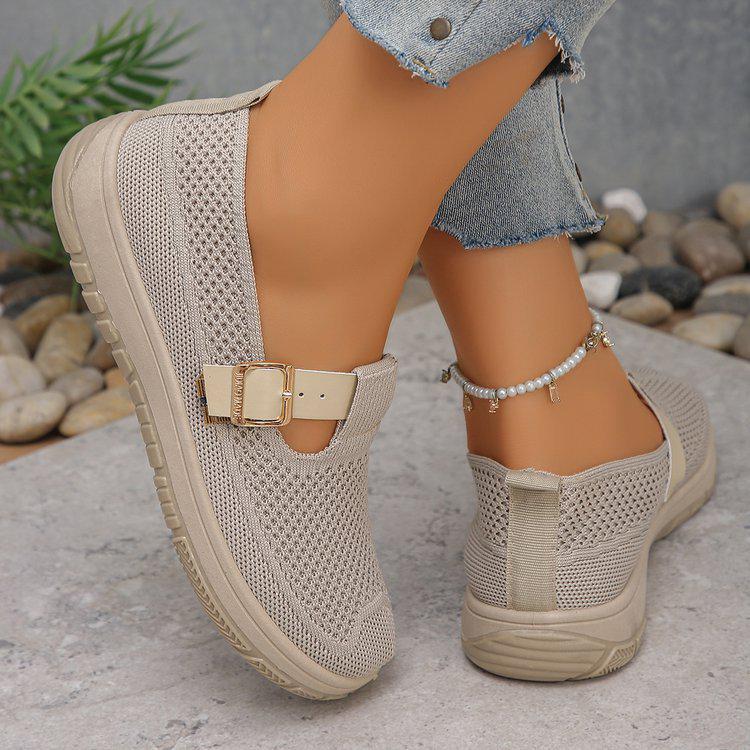 Spring Summer Flyknit Breathable Women's Slip-on Loafers