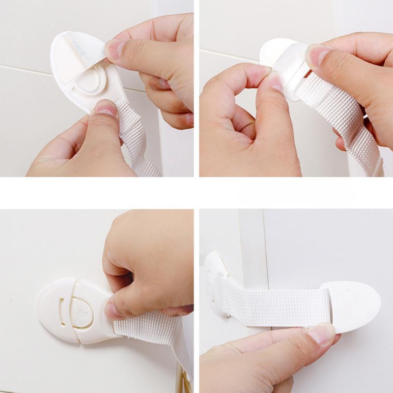 Baby Multifunctional Cloth with Lock Baby Safety Lock Children's Hasp Lock Drawer Plastic Toilet Lock Cabinet Door Refrigerator Lock