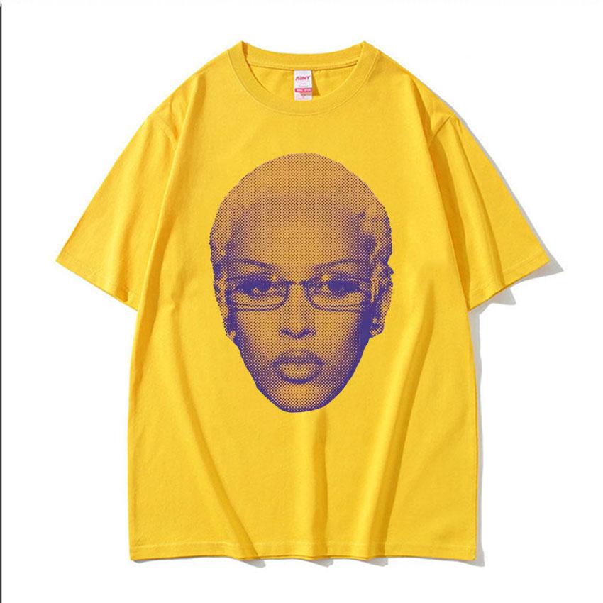 Retro Rapper Doja Cat Face Graphic Tee Shirt Men Women 90s Fashion Classic T Shirts Male Casual High Quality Cotton T-shirt Tops