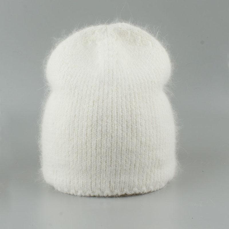 

Осенне-зимняя шапка для женщин 70% мех кролика зимняя шапка модная теплая вязаная шапка бини женская однотонная взрослая крышка головные уборы