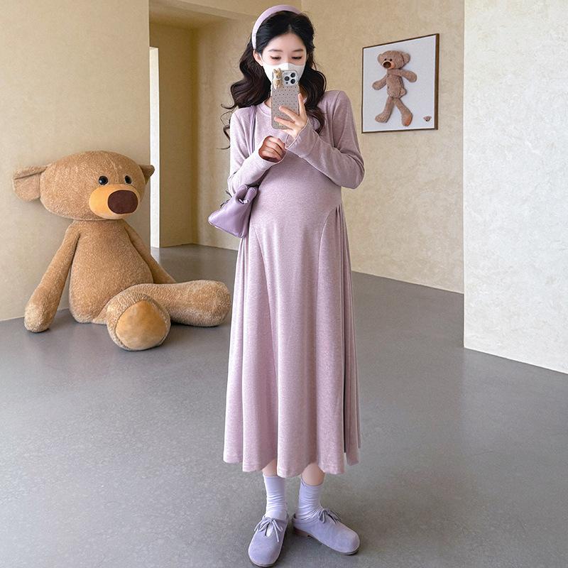 Spring 2026 Korean Style Slimming Maternity Commuter Dress XL