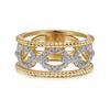 Huitan Luxurious Rings with Two-tone Design Gorgeous Hollow-out Finger Accessory for Women Delicate for Engagement Party
