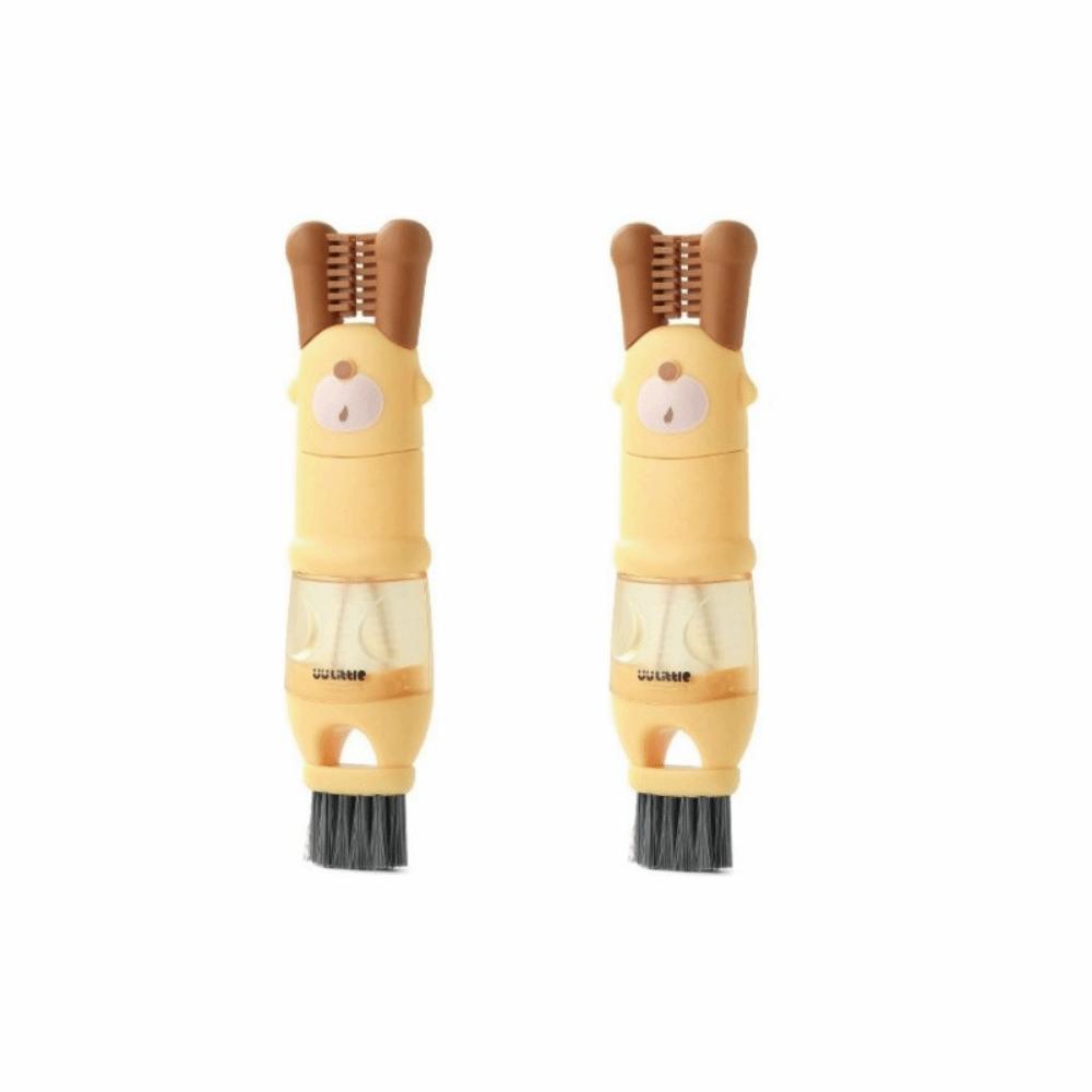 2 Pieces Cartoon Cup Cleaning Brush Efficient Detachable Lid Cleaning Brush Deep Clean Thick Bristles Water Cup Brush Cup Gap