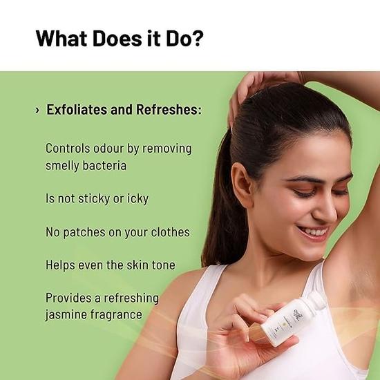 Chemist at Play Underarm Roll-On Deodorant mit 5% AHA, Milchsäure & 1% Mandelsäure & Exfoliiert die Achseln | Duft Weißer Jasmin 40ml (3er-Pack)