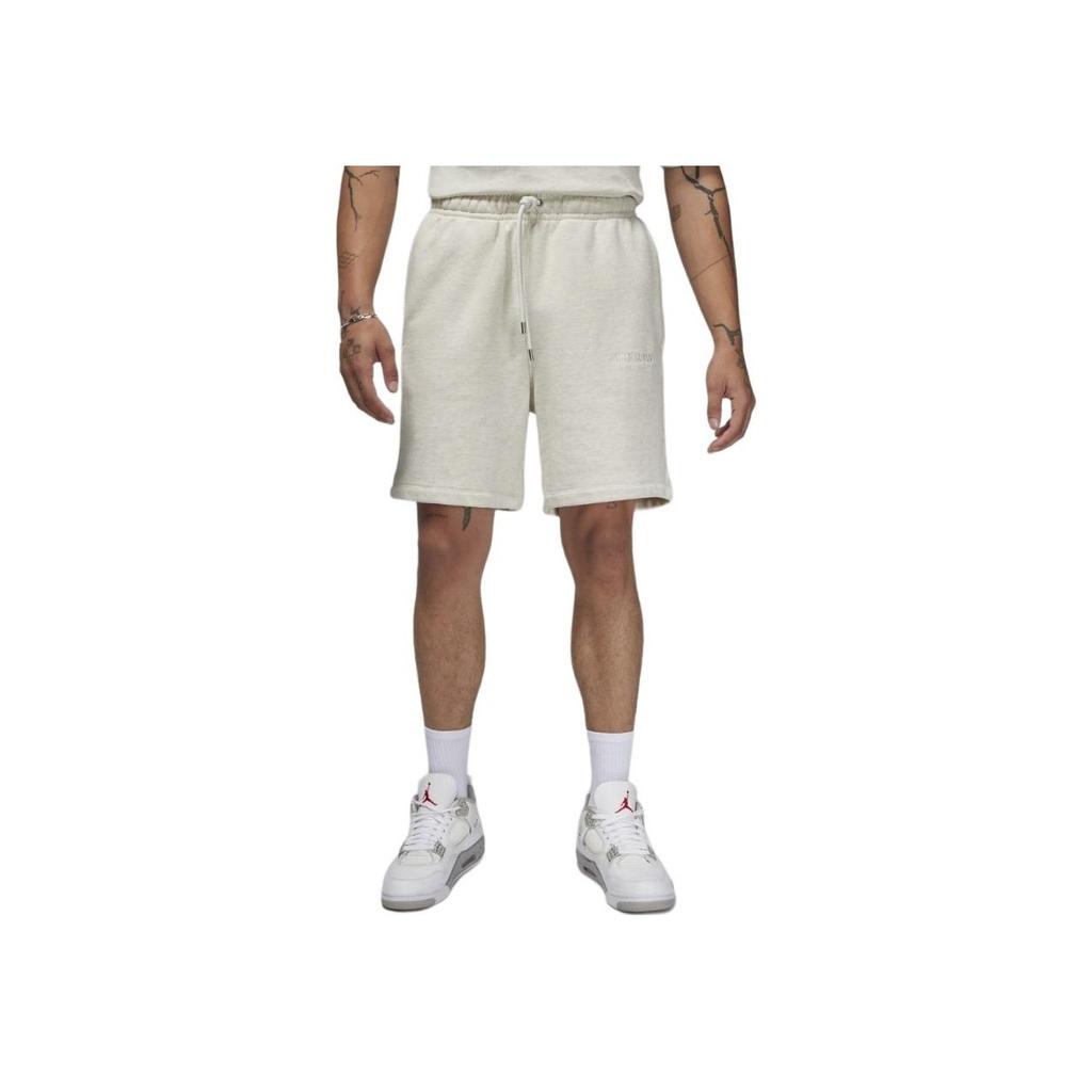 Jordan Solid Color Drawstring Shorts Men Bottoms Oatmeal-Heather FJ0701-141