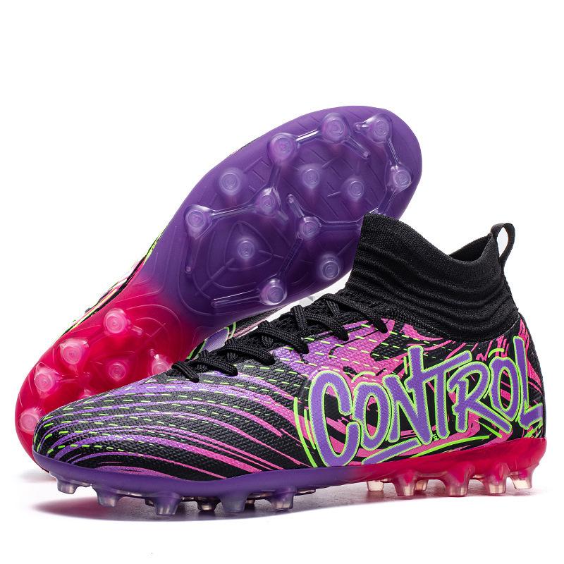 Autumn New Soccer Shoes Boys and Girls Students Competition High-top Spike Lawn Training Shoes